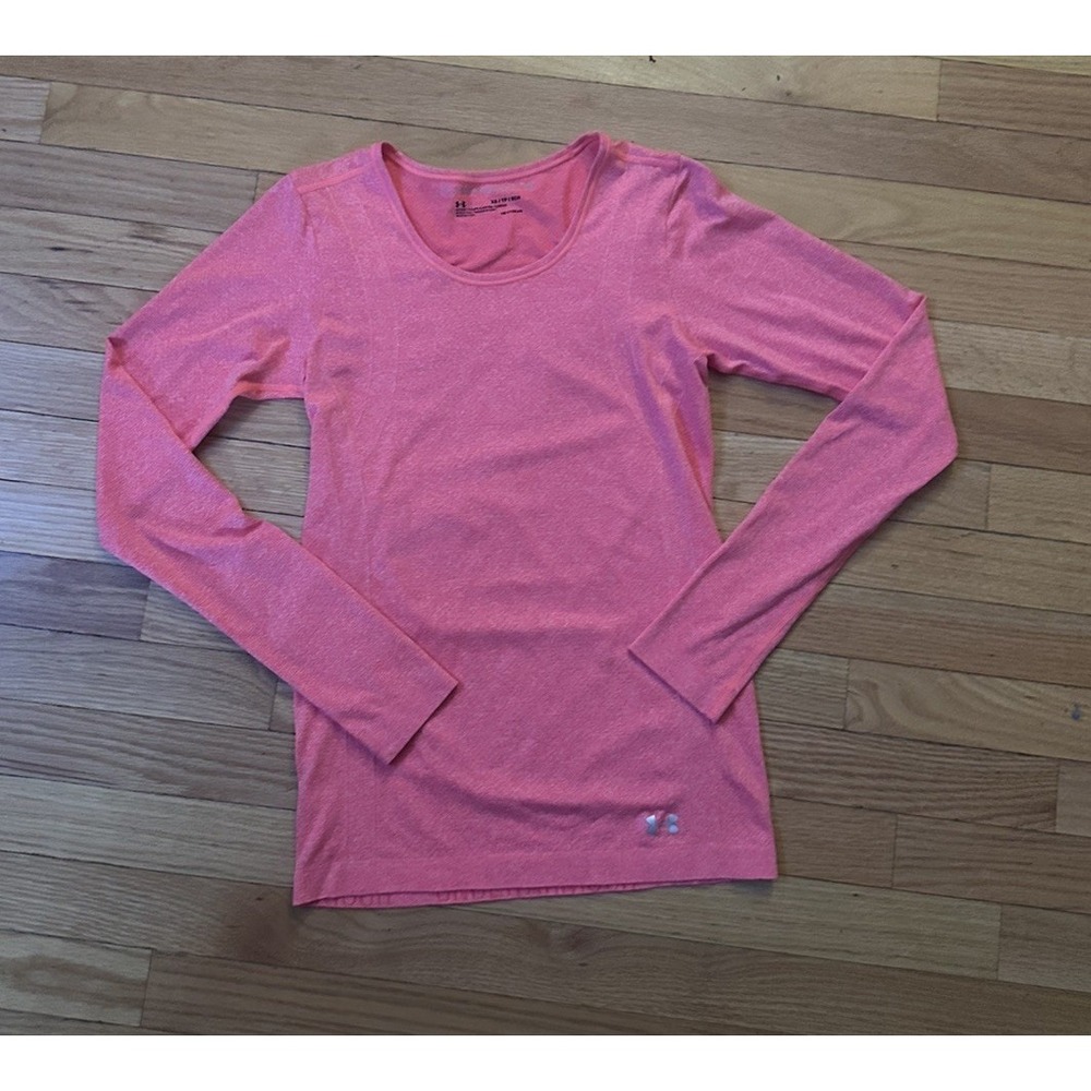 Under Armour HeatGear Threadborne Coral‎ Fitted Tee XS Women's, SHIPS TODAY!